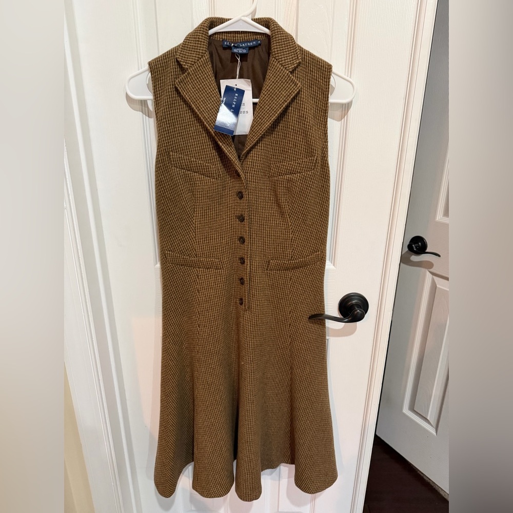 Ralph Lauren Blue Label Vintage Sleeveless Dress 100% Wool $445 - Picture 2 of 4